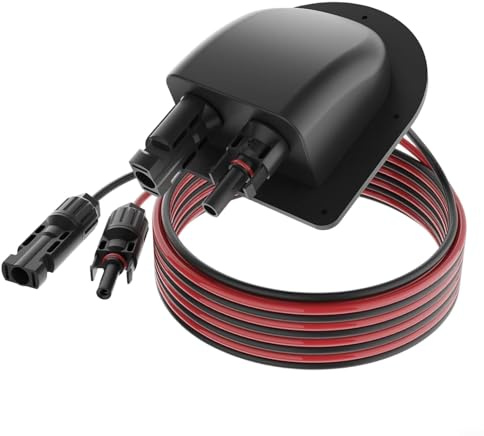 Qualoramall Solarkabel-Abzweigdose mit 10 AWG verzinntem Kupferdraht IP67 wasserdichter Stecker für Panelverdrahtung Fahrzeug-Bootbau 3 Meter