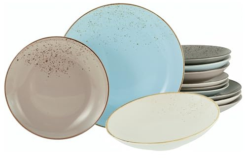 CreaTable, Serie Nature Collection, Geschirrset, Kombiservice (Tellerset 12 teilig, Sandic)
