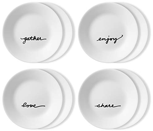 Corelle Chip Resistant Appetizer Plate 8 Pack, Glass, 8pk Celebrations