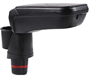 DIYUCAR - Apoyabrazos de Coche de Cuero para Benz Smart 453, Fortwo y Forfour 2015-2019 con portavasos (Negro)
