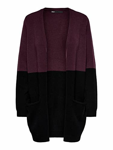 ONLY Queen L/S Long Cardigan Knt Noos Cardigan Donna, Rosso (Dark Red), X-Small