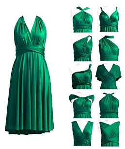 Short Multiway Bridesmaid Dress, Infinity Dress Knee Length, Multi Way Wrap Dress, Convertible Dress, Midi, Evening Gown Prom Wedding Guest