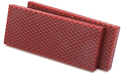 Woodriver Acrylic Honeycomb Knife Scale - Red - 3/8 X 2 X 5 - 2-Pieces