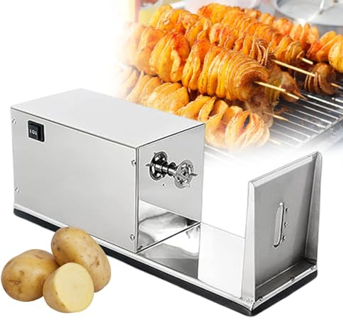 Potato Tower Machine, Stainless Steel Tornado Potato Chips Spiral Cutter, Electric Potato Slicer for Potatoes Tornado Chips, Cucumber, Carrots, Apples
