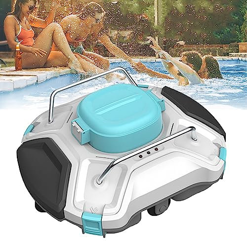 Hydravex Cordless Robotic Pool Cleaner, Intelligent Sport Robotic Cleaner Automatic Pool Vacuum with 18. Mins Runtime & Powerful Motors, Underwater Cleaner Ideal for Inground Pool,White