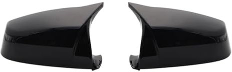 Spiegelkappen Seitenspiegel Abdeckkappen Für F10 F11 E61 F01 F02 E63 E64 F12 F13 E60 LCI 2009-2015 Real Carbon Fiber Auto Seite Rückspiegel Abdeckung 51167187431 51167187432(Bright Black)