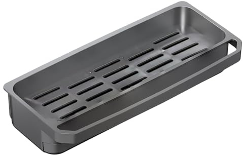 Portaobjetos de cocina compacto, portaobjetos para fregadero portátil, estropajo moderno, portaobjetos de cocina fácil de limpiar, 15,5 x 8,3 x 5 cm, 1 unidad, bandeja de cocina con drenaje automático