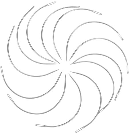 ROMISBABA 100piezas Agujas De Coser Curvas Tipo c Unidades Grandes Para Extensiones De Cabello y Tapicería Para Coser Mano Proyectos De Costura