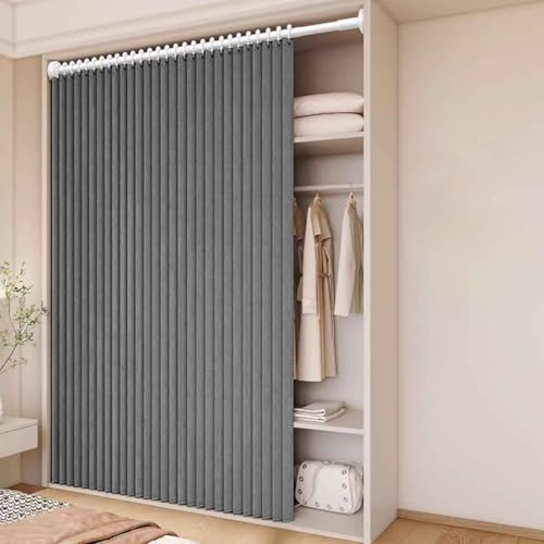 MTHGH Falttürvorhang,Mit Teleskopstange,Magnetischer Türvorhang mit Verdunkelung, Faltbarer Raumteiler für Bad/Schlafzimmer/Wohnzimmer, Akkordeon-Design(07,W 220*H 180cm)