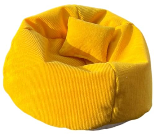 Uqezagpa Plüsch Puppenmöbel Set Sofa Und Kissen Aus Weicher Baumwolle Für 16 cm Große Figuren Dekorative Miniatur Wohnaccessoires Puppencouch Aus Weichem Stoff Zum Ausstellen