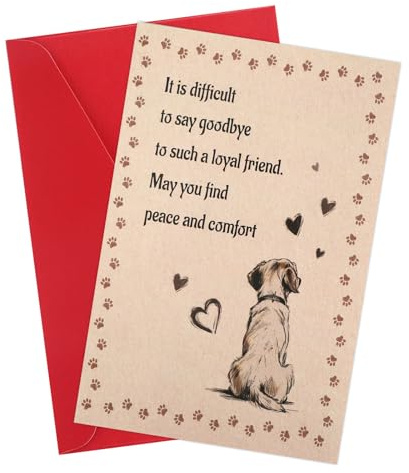 Penitue Tarjeta de Condolencia para Perros, Mensaje Conmovedor Impreso Tarjeta de Duelo por la Pérdida un Perro Regalo Conmemorativo con Sobre para Dueños Mascotas en Duelo