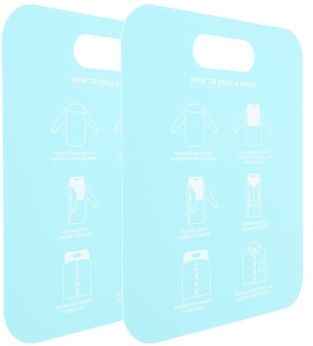 TOKIDNY Planche à Plier Les Chemises 2 Pièces en PP Léger Bleu Clair Outil Pliage Rapide pour T-Shirts et Chemises Manches Longues Accessoire Maison pour Organisation des Vêtements