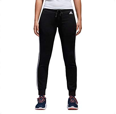 adidas Damen Essentials 3-Stripes Closed Hem Hose, Black/White, M