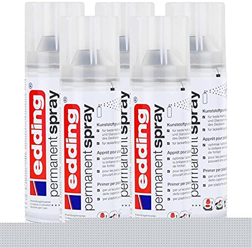 edding Permanent Spray Kunststoffgrundierung 200ml - Gleicht Unebenheiten des Untergrundes aus - Trocken und überlackierbar nach ca. 15 Minuten (5er Pack)
