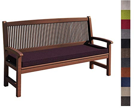 sunnypillow Bankauflage Outdoor - Stuhlkissen mit abnehmbarem Bezug - Sitzkissen für Bank - Bankpolster Polsterauflage Auflage für Gartenbank - 120 x 40 x 5cm - Bankkissen für Gartenmöbel Violett