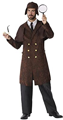 Atosa-61556 Atosa-61556-Disfraz Detective-Adulto Hombre, Color marrón, M a L (61556 , color/modelo surtido