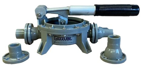 Guzzler® Utility Hand Pump (1/2 Tapped and 1 Smooth ends, w/extra Garden Hose Ends), wastewater graywater removal/priming/bilge