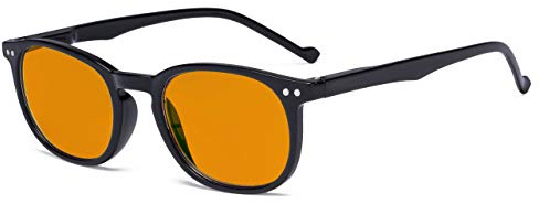Eyekepper Blue Light Glasses Men Women, Vintage Design Eyeglasses | Computer Gaming, Sleep Better, Yellow Tinted, Anti Glare Eye Strain, Screen Blue Blockers, Spring Hinges