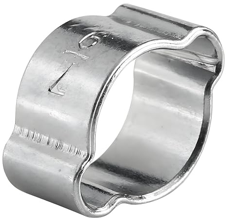 10Pcs Two-Ear Hose Clips, Zinc Plated Stainless 5-23mm | Crimps Firmly with Pincer Tool, Creates Permanent Deformation Around Hoses, Prevents Leaks on Fuel Lines
