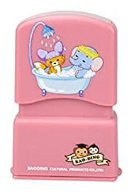 Personalisierte Kleidung Stempel benutzerdefinierte selbstfärbende Namensstempel Schuluniform Kleidung Stoff Textil Mark Stamper für Kinder,Persönliche Siegel,stempel namen (Pink)
