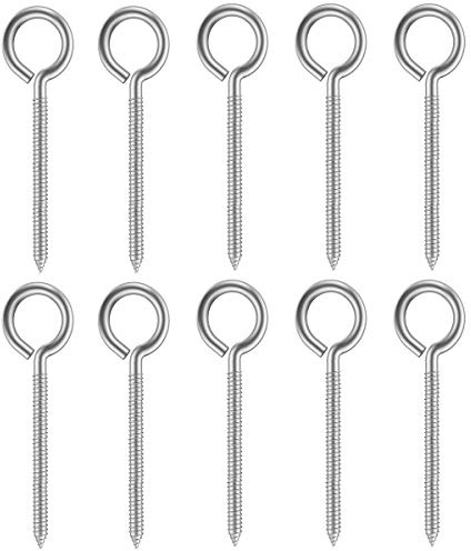 DRENKY 10 Stück ösenschraube Deckenhaken Schraubhaken Edelstahl m8 X 115 Deckenhaken Schwerlast Ringschraube ösenschraube holzgewinde Gemacht Aus Edelstahl A2 (AISI 304) Für DIY-Projekt