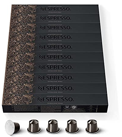 NESPRESSO ORIGINAL Ispirazione Roma, Mittlere Röstung, Kompatibel mit ORIGINAL Kapselmaschinen, Kapsel Set aus 100 Kaffeekapseln