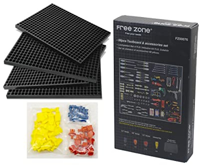 Free Zone 68-teiliges Stecktafel-Werkzeugorganizer-Set, Schwarz | Passend für Werkzeugkoffer, Schubladen, Werkstattwagen, Schränke, Werkbänke, für Stecknüsse, Schraubendreher, Zangen