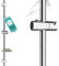 Duschstange 90cm rostfrei mit Seifenhalter - Brausestange 90 cm variable Bohrlöcher dank flexibler Wandhalterungen - universal Dusch Stange lang mit top Slider - Wandstange Dusche variabel