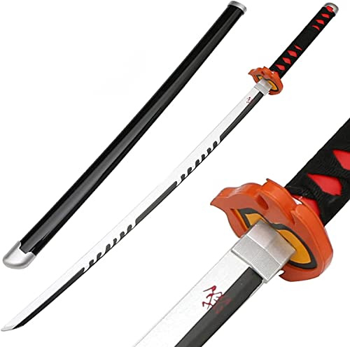 ZNLVZSH Demon Klinge Holz Samurai Schwert, Anime Cosplay Ninja Sword Requisiten, für Slayer Fans Weihnachten oder Geburtstag Anime Liebhaber Dekorative Spielzeug, 41 Zoll, Kamado Tanjirou 3