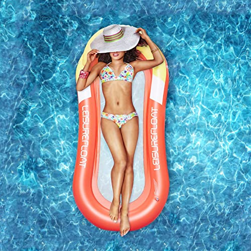 Tikxlafe Aufblasbare Wasser Hängematte Luftmatratze Liege mit Netz, Pool Hängematte mit Mesh, Wasser Bett schwimmende Lounge Stuhl für Schwimmbad Strand für Erwachsene
