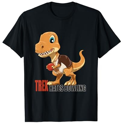Bowling Dino Strikes Again - Funny Bowling T-Rex T-Shirt