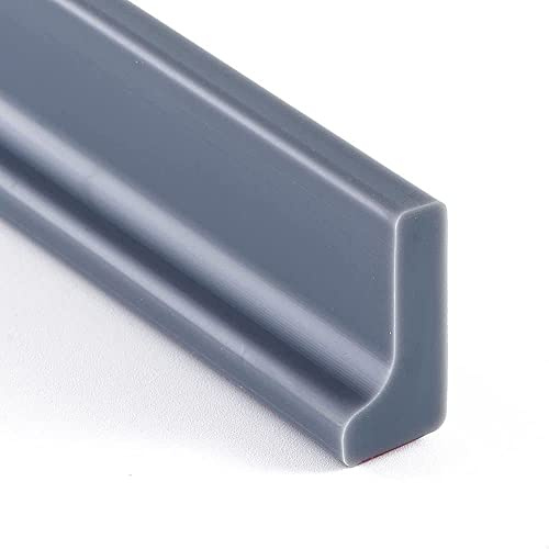 4M Schwallschutzleiste Dusche Selbstklebend Badezimmer Wassersperre Duschwasserdamm-Dichtleiste Silikon Duschschwelle Wasserstopper Abschlussleiste für Bad,Toilette,Küche, Grau