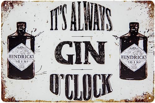 Targa in metallo, 30 x 20 cm, stile retrò, per bar, ricette cocktail, decorazione da parete per amanti del Gin Tonic e intenditori