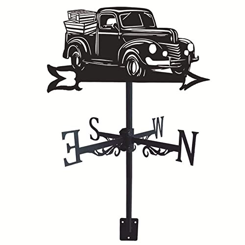 Veleta de camión Veleta de Viento Veleta de Metal Veleta de Metal Retro Mini veletas con anemómetro para indicador de dirección del Viento y medición de Hierro Forjado