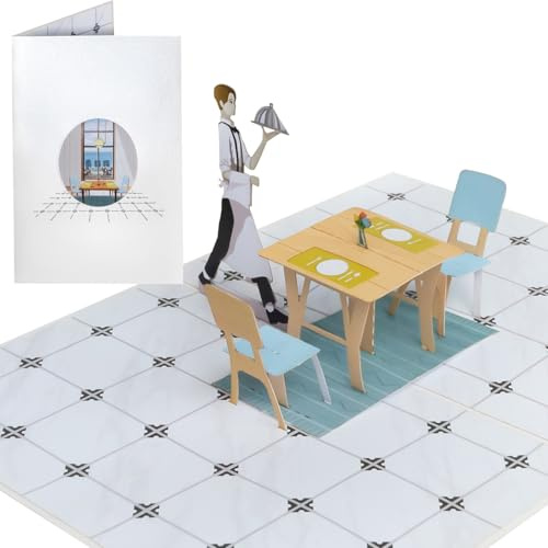 Sweetpopup® 3D Pop-Up Karte Restaurant – Mit Gutscheinfach – Edle Geschenkkarte für Geldgeschenk, Einladung zum Essen oder Restaurantbesuch (Geburtstag, Feiern) – 039