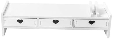 Dickly Support de Moniteur, Support de Moniteur, étagère surélevée pour Ordinateur, Support de Clavier, Support D'ordinateur pour Imprimante, PC, Rose 3 tiroirs