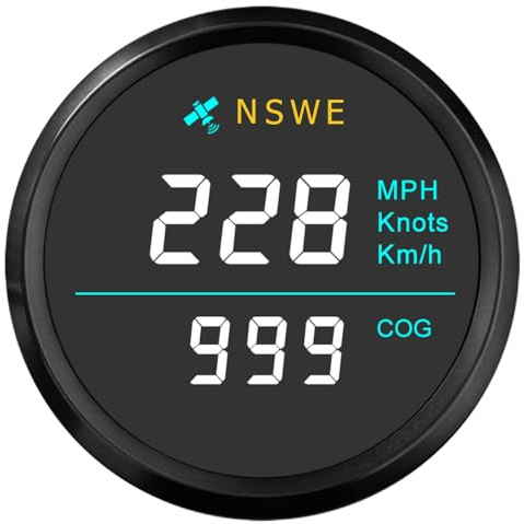 ELING Tachimetro universale GPS da 52 mm con rotta su base e retroilluminazione 12 V 24 V per barche a vela marina