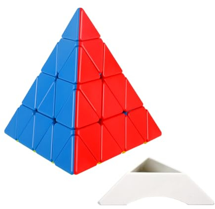Oostifun Shengshou 4x4 Pyraminx Dreieck Pyramide Magie Puzzles Würfel Twist Spielzeug Stickerless mit einem Ausstellungsstand