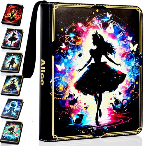 KarlyPro Trading Binder Compatible with Lorcana Cards 990 Pockets Collectible Card Holder for MTG other TCG Trading Cards with 55 Sleeves(LOR-5)