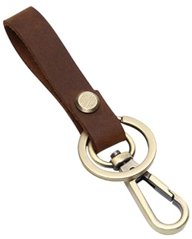 Porte-clés en Cuir - Clip de Boucle de Ceinture de Porte-clés Bricolage Fait à la Main | Porte-clés gravé Durable pour clés de Maison de Moto de Voiture