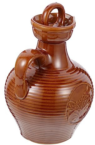 COLLBATH Jarra De Vino De Cerámica Vintage 500 Ml Resistente a Altas Temperaturas Asa Para Hogar y Restaurante Recipiente Portátil Para Servir Vino y Cerveza Para Uso Doméstico