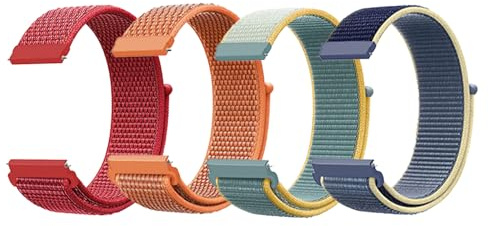 JSTHHTT 4 Pack 22mm Réglable Bracelets à Libération Rapide pour Femme et Homme, Nylon Bracelets de Montre pour Montre Connectée
