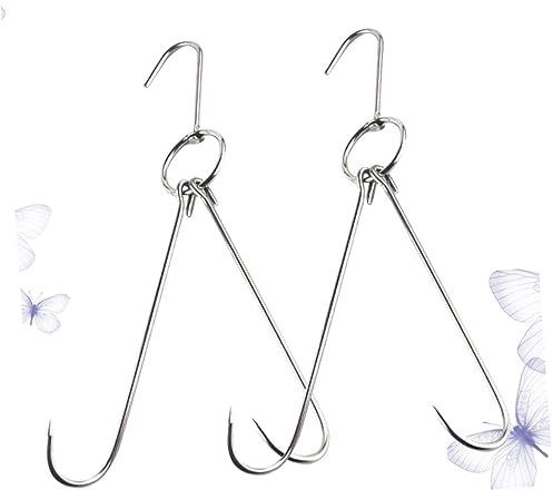 PAMINGONO 2pezzi Supporto Per Asciugatura Acciaio Inossidabile Con Doppi Ganci Per Affumicatura e Conservazione Di Di Per Macellerie e Cucine Professionali