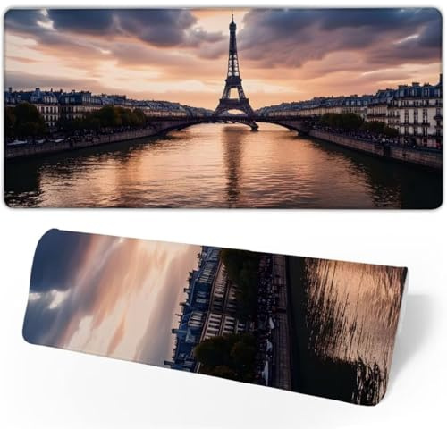 Gaming Mauspad Paris Mauspad Groß,Schreibtischunterlage Turm Mousepad XXL 800x400x3mm,Mouse Pad Rutschfest & Wasserdicht Verbessert Präzision und Geschwindigkeit,Gaming-Mauspads für PC,Geschenk JC-538