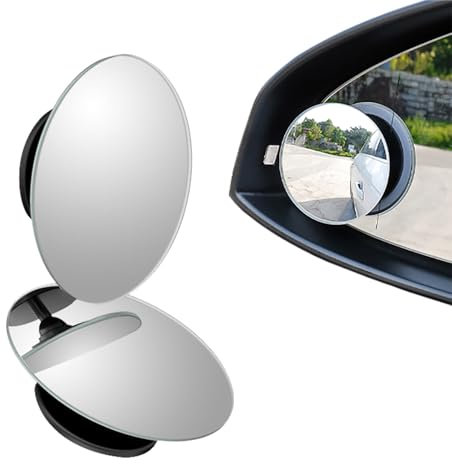 zoerbufan 2 Piezas Retrovisores de ángulo Muerto Sin Fronteras, Espejo Lateral Punto Ciego Rotación de 360°, Espejo de Punto Ciego Convexo de Gran Angular Ajustable para Cualquier Coche, Furgoneta