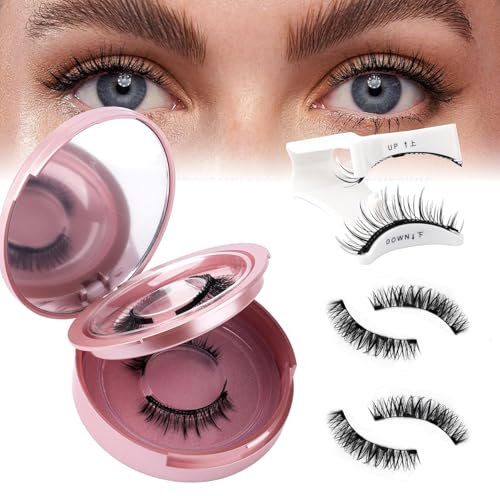 Magnetische Wimpern 3 Paare Magnet Lashes Natürlicher Look Testsieger mit Zange Magnetwimpern ohne Eyeliner Künstliche Wimpern Magnetisch Wiederverwendbar 3D Magnetic Lashes
