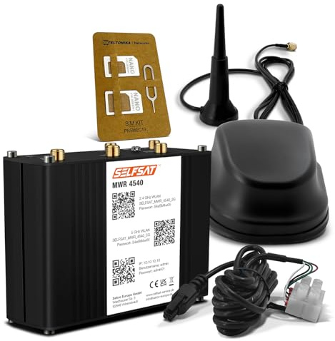 SELFSAT MWR 4540 4G Cat 6 Router WLAN fino a 300 Mbps con antenna SELFSAT 5G, colore nero