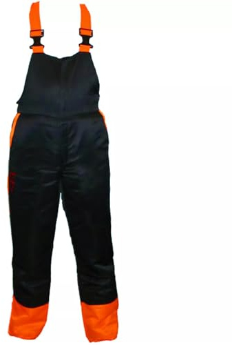 Spares2go Chainsaw Safety Bib & Brace Forsthose (XXL, 38-40), Schwarz , 38W