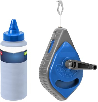 30m Chalk Line Reel with Blue Chalk Durable Scribing Tool for Construction DIY