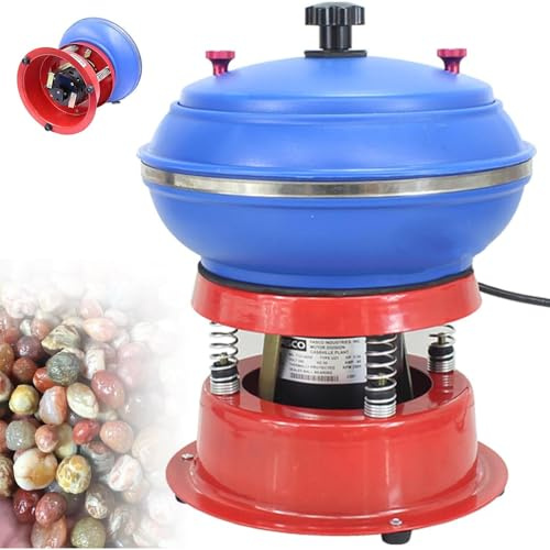 TsoLay Lucidatrice Vibrante da 10 Pollici, Buratto Vibrante da 130 W, Mini Lucidatrice da Banco per Gioielli, Efficiente E Versatile, Funzionamento Elettrico per Gemme, Giada E Artigianato
